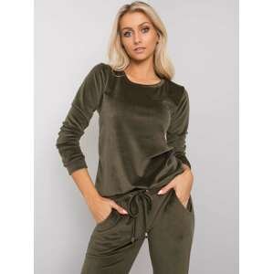 KHAKI VELUROVÁ SOUPRAVA MIKINY A TEPLÁKŮ RV-KMPL-6083.05-KHAKI Velikost: M