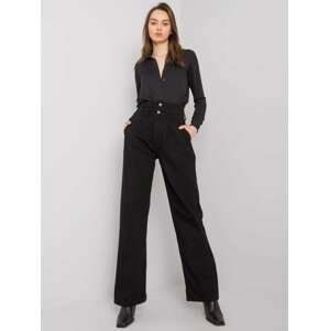 Černé široké džíny s vysokým pasem Shelburne MR-SP-306.23-black Velikost: 26
