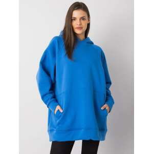 MODRÁ DÁMSKÁ MIKINA S KAPUCÍ -RV-BL-7369.67-BLUE Velikost: S/M