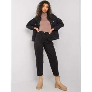 ČERNÉ DÁMSKÉ VOLNÉ MOM JEANS MR-SP-5116-1.29-BLACK Velikost: 26