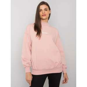 SVĚTLE RŮŽOVÁ MIKINA SE STOJATÝM LÍMCEM A NÁPISEM COLOURED RV-BL-7323.00X-LIGHT PINK Velikost: S/M