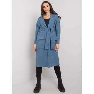 DLOUHÝ MODRÝ KARDIGAN S OPASKEM JUDITH -LC-SW-844.33X-BLUE Velikost: ONE SIZE