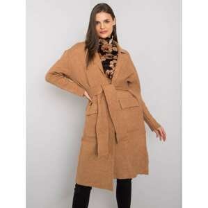 HNĚDÝ LEHKÝ KABÁTEK S PÁSKEM -LC-SW-844.33X-CAMEL Velikost: ONE SIZE