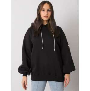 ČERNÁ DÁMSKÁ OVERSIZE MIKINA S KAPUCÍ RV-BL-7281.92-BLACK Velikost: S/M