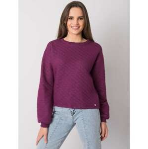 TMAVĚ FIALOVÁ DÁMSKÁ PROŠÍVANÁ MIKINA RV-BL-7446.99-PURPLE Velikost: S/M