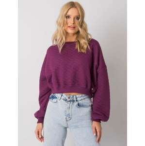 TMAVĚ FIALOVÁ DÁMSKÁ CROP MIKINA RV-BL-7450.64-PURPLE Velikost: L/XL