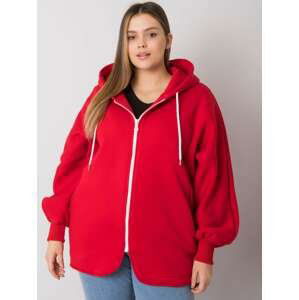 ČERVENÁ DÁMSKÁ MIKINA NA ZIP S KAPUCÍ RV-BL-7282.22P-RED Velikost: ONE SIZE