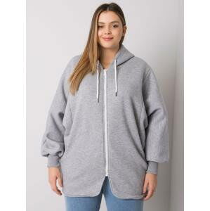 SVĚTLE ŠEDÁ DÁMSKÁ MIKINA NA ZIP S KAPUCÍ RV-BL-7282.22P-GRAY Velikost: ONE SIZE