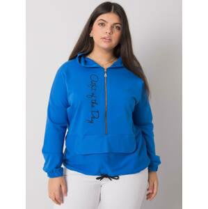 MODRÁ MIKINA KEIGHLEY S KAPUCÍ A ZIPEM -RV-BL-7179.27-BLUE Velikost: ONE SIZE