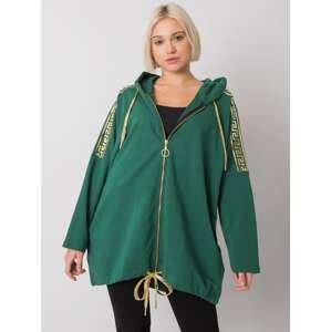 TMAVĚ ZELENÁ DÁMSKÁ MIKINA NA ZIP RV-BL-6781.08P-DARK GREEN Velikost: S/M