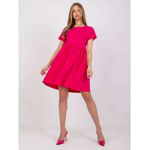 FUCHSIOVÉ ŠATY DITA S KRÁTKÝM RUKÁVEM RV-SK-5672.03P-FUCHSIA PINK Velikost: S