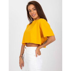 SVĚTLE ORANŽOVÝ DÁMSKÝ CROP TOP RV-TS-7541.06-ORANGE Velikost: S