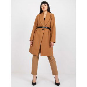 KARAMELOVÝ KABÁT S PÁSKEM LUNA DHJ-PL-2861.91-CARAMEL Velikost: ONE SIZE