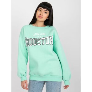 MINTOVÁ MIKINA S NÁPISEM HOUSTON EM-BL-617-H.21X-MINT Velikost: S/M