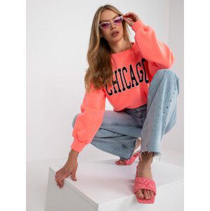 RŮŽOVÁ MIKINA S NÁPISEM CHICAGO EM-BL-617-C.29X-PINK Velikost: L/XL