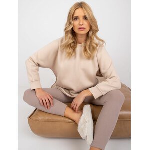 BÉŽOVÁ BAVLNĚNÁ OVERSIZE MIKINA MANACOR EM-BL-711.05-BEIGE Velikost: S/M