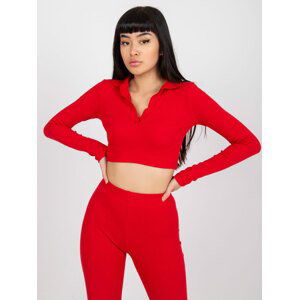 ČERVENÝ CROP TOP FLORES S LÍMEČKEM RV-BZ-7563.02-RED Velikost: S