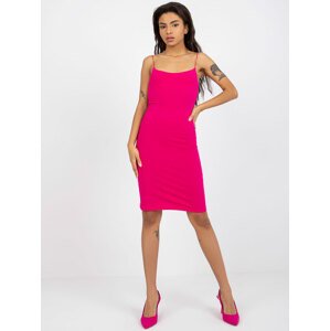 FUCHSIOVÉ BASIC ŠATY SYCYLIA NA TENKÁ RAMÍNKA RV-SK-7560.90-FUCHSIA PINK Velikost: S