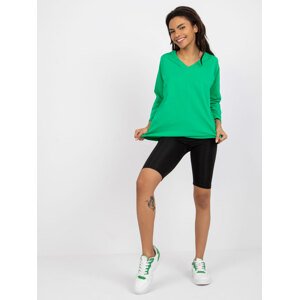 ZELENÁ OVERSIZE HALENKA SYLVIE S KRAJKOVÝMI ZÁDY -RV-BZ-7558.30-GREEN Velikost: S/M