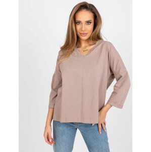 BÉŽOVÁ OVERSIZE HALENKA SYLVIE S KRAJKOVÝMI ZÁDY -RV-BZ-7558.30-BEIGE Velikost: L/XL