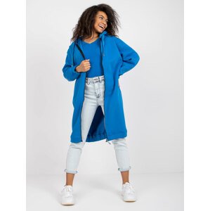 MODRÁ DLOUHÁ BASIC MIKINA BETTY -RV-BL-7464.97P-BLUE Velikost: L/XL