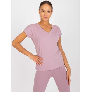 PUDROVÉ BASIC TRIČKO ARLETTE S "V" VÝSTŘIHEM AP-TS-A-004-POWDER PINK Velikost: M