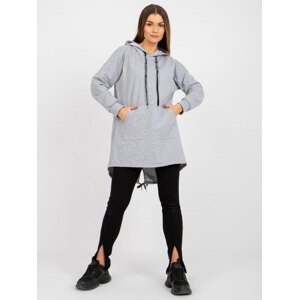 ŠEDÁ DELŠÍ MIKINA SOPHIE S POTISKEM NA ZÁDECH DHJ-BL-20136.37-GREY Velikost: ONE SIZE