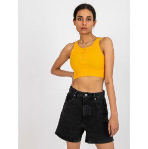 SVĚTLE ORANŽOVÝ CROP TOP S KNOFLÍČKY RILEY -RV-TP-7528.11X-LIGHT ORANGE Velikost: S