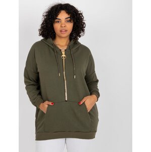 KHAKI MIKINA AMANDA S VÝRAZNÝM ZIPEM -RV-BL-7099.60-KHAKI Velikost: ONE SIZE