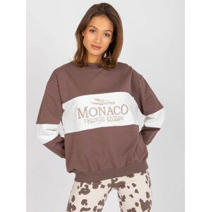 HNĚDÁ MIKINA BETHANY S VÝŠIVKOU "MONACO" -FA-BL-7629.19P-BROWN Velikost: ONE SIZE