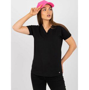 ČERNÉ DÁMSKÉ BASIC TRIČKO RV-TS-7666.19-BLACK Velikost: L/XL