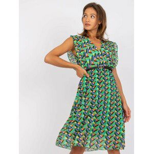 ZELENÉ PLISOVANÉ MIDI ŠATY REBECCA SE VZORY DHJ-SK-N13198.44-GREEN Velikost: ONE SIZE