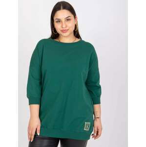 TMAVĚ ZELENÁ HALENKA ODILE S KNOFLÍKY NA ZÁDECH -RV-BZ-7607.98-DARK GREEN Velikost: ONE SIZE