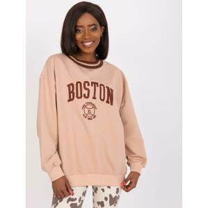 BÉŽOVÁ MIKINA LOUNA S POTISKEM "BOSTON" -FA-BL-7636.46P-BEIGE Velikost: ONE SIZE