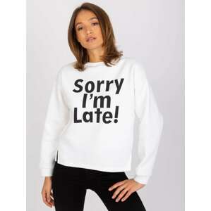 SMETANOVÁ MIKINA FRANCISCO S NÁPISEM "SORRY I´M LATE" -EM-BL-U624.99-ECRU Velikost: ONE SIZE