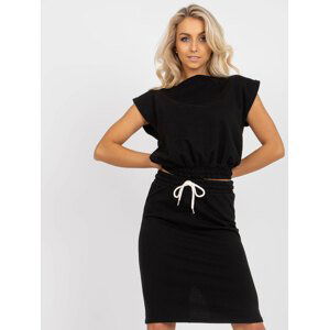 ČERNÝ KOMPLET SUKNĚ A TOPU URSULA -EM-KMPL-N596.24X-BLACK Velikost: ONE SIZE