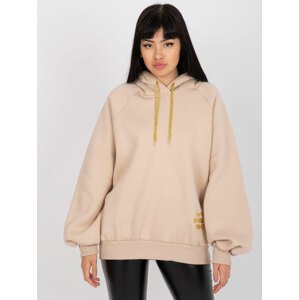 BÉŽOVÁ DÁMSKÁ OVERSIZE MIKINA S KAPUCÍ EM-BL-407.06-BEIGE Velikost: ONE SIZE