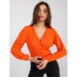 ORANŽOVÁ HALENKA S KRAJKOU -DHJ-BZ-15672.40-ORANGE Velikost: ONE SIZE