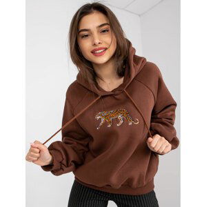 HNĚDÁ MIKINA PEGGY S POTISKEM TYGRA -EM-BL-651.99-BROWN Velikost: ONE SIZE