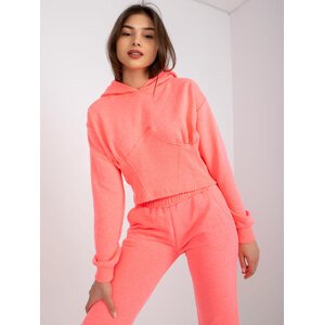 NEONOVĚ RŮŽOVÁ TEPLÁKOVÁ SOUPRAVA S KAPUCÍ -EM-KMPL-378.04-FLUO PINK Velikost: M