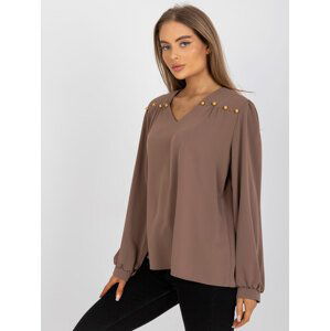 BÉŽOVÁ SPOLEČENSKÁ HALENKA S VOLNÝMI RUKÁVY -LK-BZ-508827.62P-BEIGE Velikost: ONE SIZE