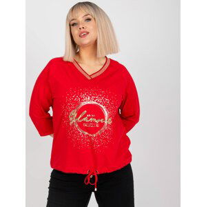 ČERVENÁ HALENKA S VÁZÁNÍM V PASE RV-BZ-7578.66-RED Velikost: ONE SIZE