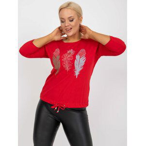 ČERVENÁ HALENKA S PEŘÍČKY RV-BZ-0231.35X-RED Velikost: ONE SIZE