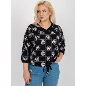 ČERNÁ VZOROVANÁ HALENKA S VÁZÁNÍM V PASE RV-BZ-7720.74P-BLACK Velikost: ONE SIZE