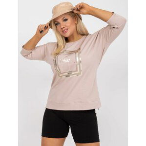 BÉŽOVÁ HALENKA S 3/4 RUKÁVEM RV-BZ-7582.33X-BEIGE Velikost: ONE SIZE