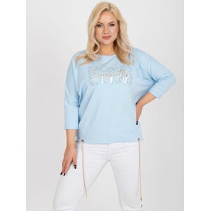 SVĚTLE MODRÁ HALENKA S POTISKEM -RV-BZ-7500.28X-LIGHT BLUE Velikost: ONE SIZE