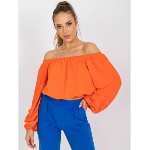 ORANŽOVÁ HALENKA SE SPADLÝMI RAMENY DHJ-BZ-6816.57-ORANGE Velikost: ONE SIZE