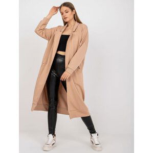 BÉŽOVÝ MIKINOVÝ KABÁT S KAPSAMI -FA-NA-7672.03-BEIGE Velikost: ONE SIZE