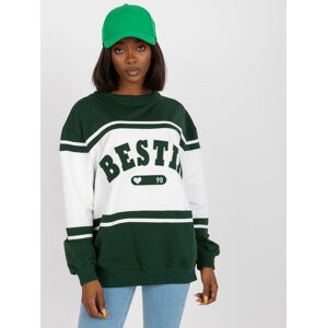 ZELENÁ OVERSIZE DÁMSKÁ MIKINA S NÁPISEM BESTIA FA-BL-7699.04P-GREEN Velikost: ONE SIZE