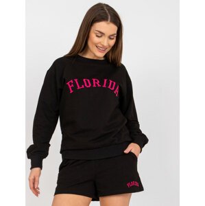 ČERNÁ KRÁTKÁ SOUPRAVA ŠORTEK A MIKINY S NÁPISEM "FLORIDA" -FA-KMPL-7676.32-BLACK Velikost: L/XL